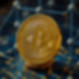 Conceptual representation of blockchain technology in Bitcoin authentication