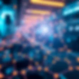 A futuristic digital network illustrating blockchain technology